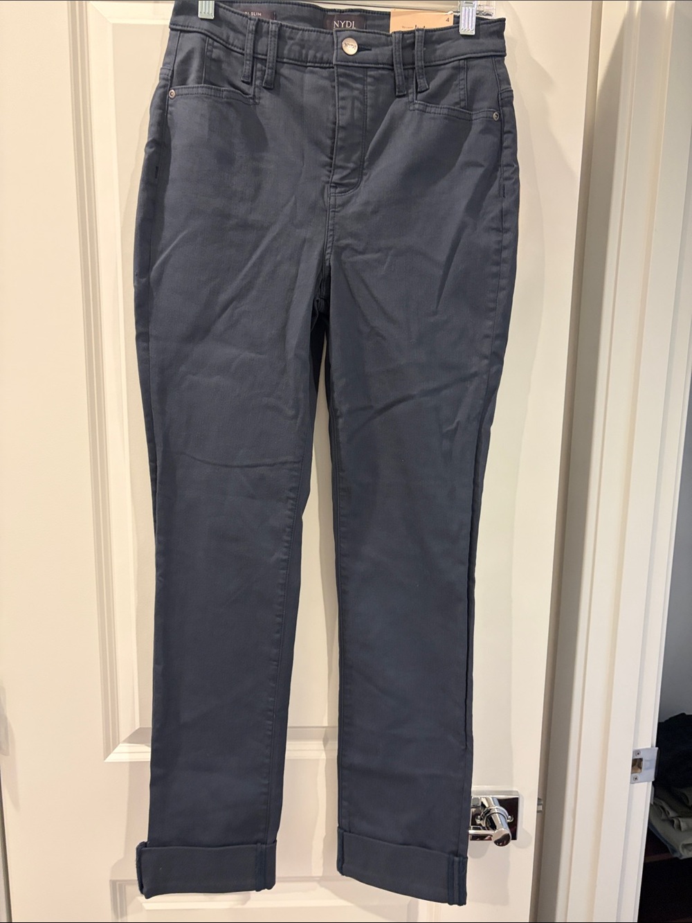 NYDJ Women’s Sheri Slim Cuffed Trouser in Navy Blue